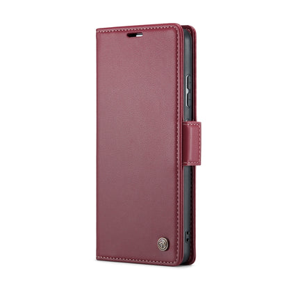 For Xiaomi 11T / 11T Pro CaseMe 023 Butterfly Buckle Litchi Texture RFID Anti-theft Leather Phone Case(Wine Red) - Xiaomi Cases by CaseMe | Online Shopping UK | buy2fix