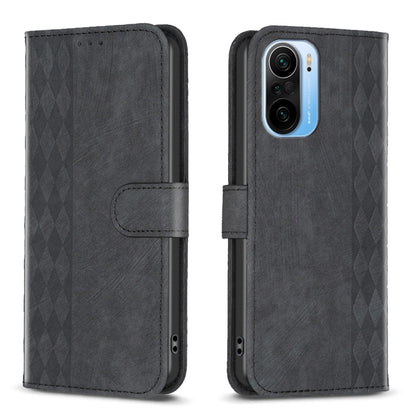 For Xiaomi 11i / Redmi K40 Plaid Embossed Leather Phone Case(Black) - Xiaomi Cases by buy2fix | Online Shopping UK | buy2fix