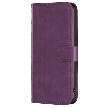 For Xiaomi 11i / Redmi K40 Plaid Embossed Leather Phone Case(Purple) - Xiaomi Cases by buy2fix | Online Shopping UK | buy2fix