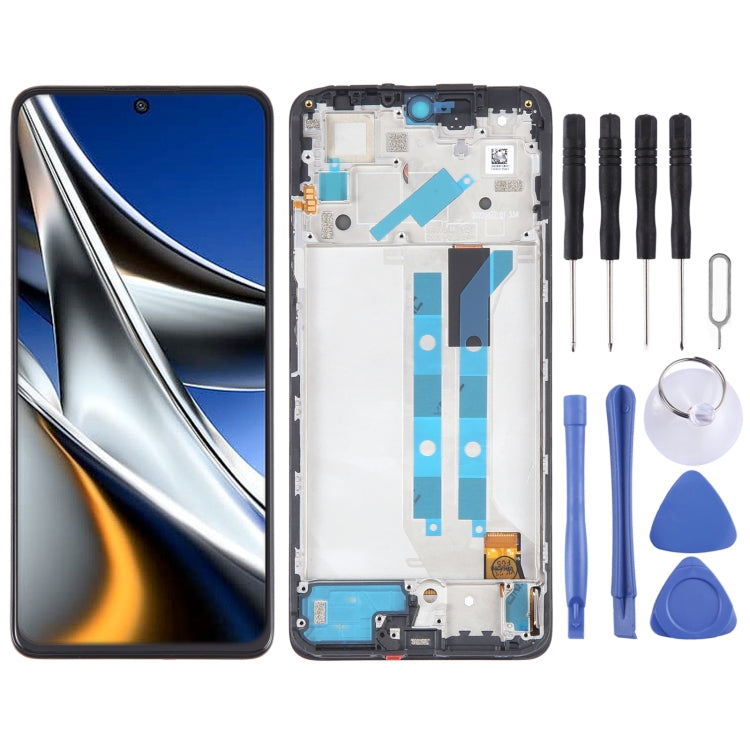 OLED Material LCD Screen For Xiaomi Poco X4 Pro 5G Digitizer Full Assembly with Frame - LCD Screen by buy2fix | Online Shopping UK | buy2fix