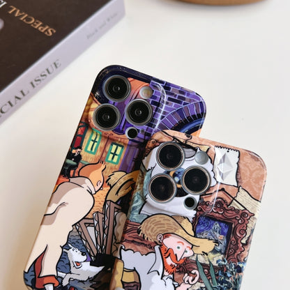 For iPhone 13 Pro Max Precise Hole Oil Painting Pattern PC Phone Case(Tower) - iPhone 13 Pro Max Cases by buy2fix | Online Shopping UK | buy2fix