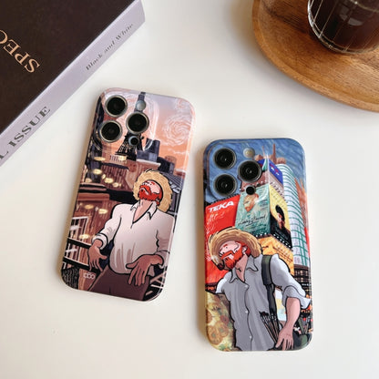 For iPhone 14 Pro Max Precise Hole Oil Painting Pattern PC Phone Case(Tobacco Pipe) - iPhone 14 Pro Max Cases by buy2fix | Online Shopping UK | buy2fix