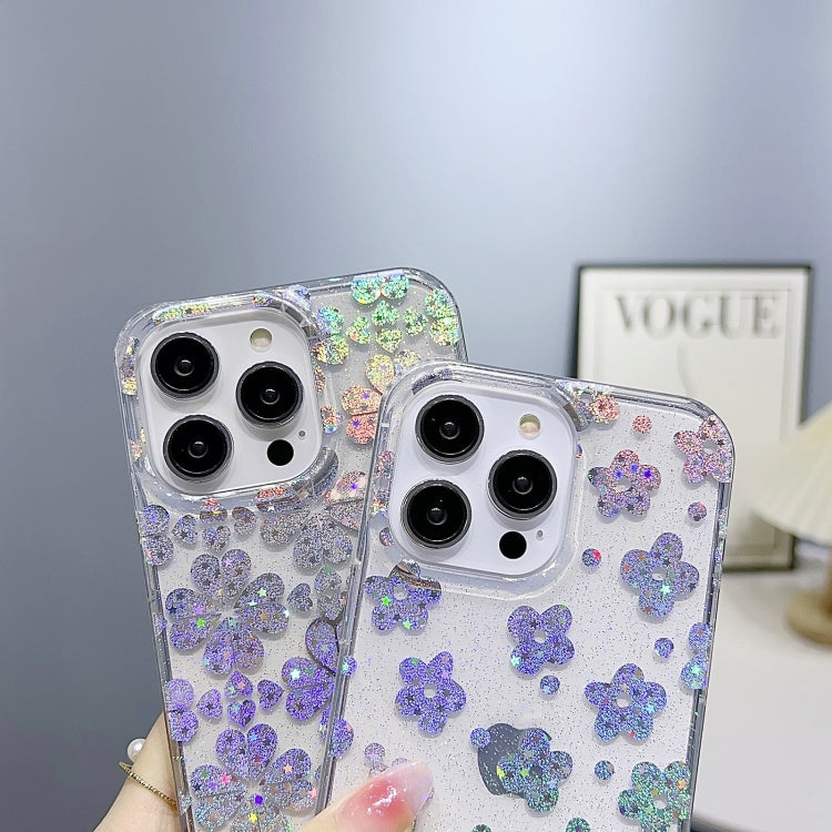 For iPhone 12 Little Star Series Glitter Powder TPU Phone Case(Lucky Clover) - iPhone 12 / 12 Pro Cases by buy2fix | Online Shopping UK | buy2fix