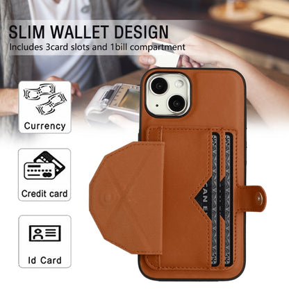 For iPhone 13 Shockproof Leather Phone Case with Card Holder(Brown) - iPhone 13 Cases by buy2fix | Online Shopping UK | buy2fix