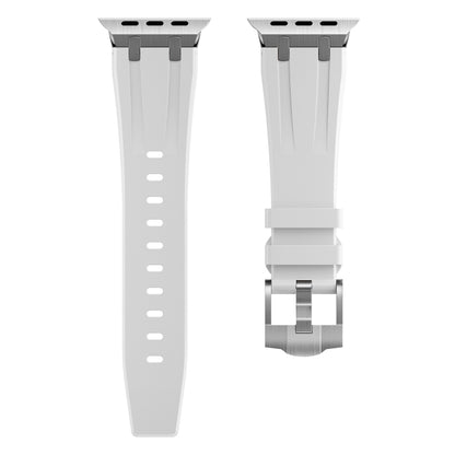 AP Silicone Watch Band For Apple Watch 3 42mm(Silver White) - Watch Bands by buy2fix | Online Shopping UK | buy2fix
