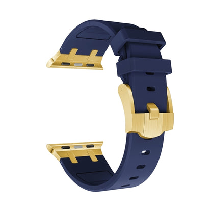 AP Silicone Watch Band For Apple Watch SE 2023 40mm(Gold Blue) - Watch Bands by buy2fix | Online Shopping UK | buy2fix