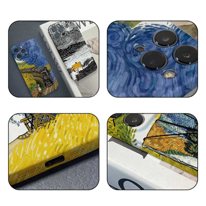 For iPhone 14 Plus Precise Hole Oil Painting Pattern PC Phone Case(Train) - iPhone 14 Plus Cases by buy2fix | Online Shopping UK | buy2fix