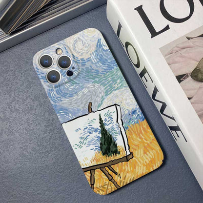 For iPhone XS Max Precise Hole Oil Painting Pattern PC Phone Case(Landscape Painting) - More iPhone Cases by buy2fix | Online Shopping UK | buy2fix