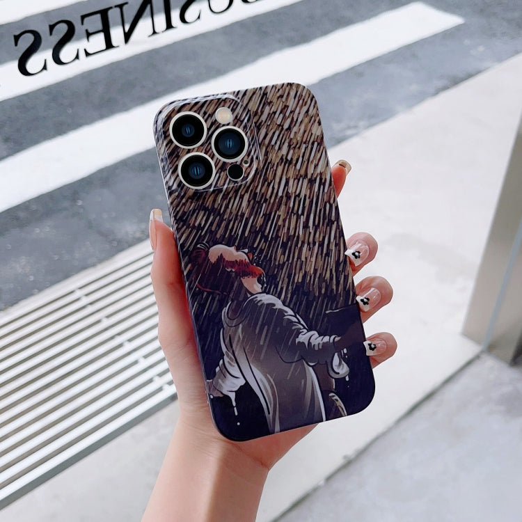 For iPhone 11 Pro Max Precise Hole Oil Painting Pattern PC Phone Case(Rain) - iPhone 11 Pro Max Cases by buy2fix | Online Shopping UK | buy2fix