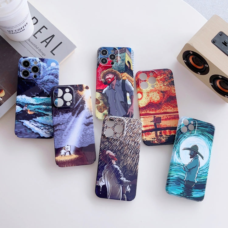 For iPhone 11 Pro Precise Hole Oil Painting Pattern PC Phone Case(Thinker) - iPhone 11 Pro Cases by buy2fix | Online Shopping UK | buy2fix
