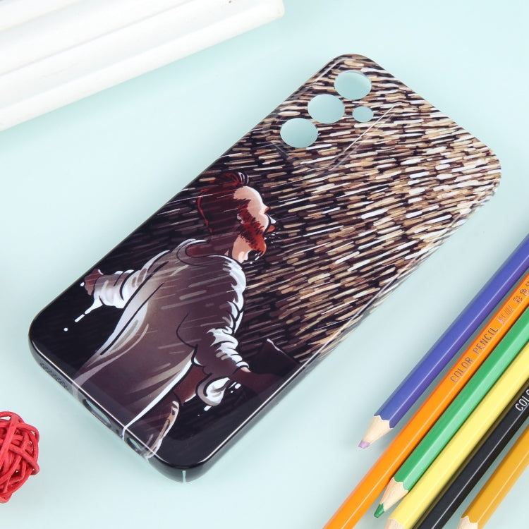 For Samsung Galaxy S23+ 5G Precise Hole Oil Painting Pattern PC Phone Case(Rain) - Galaxy S23+ 5G Cases by buy2fix | Online Shopping UK | buy2fix