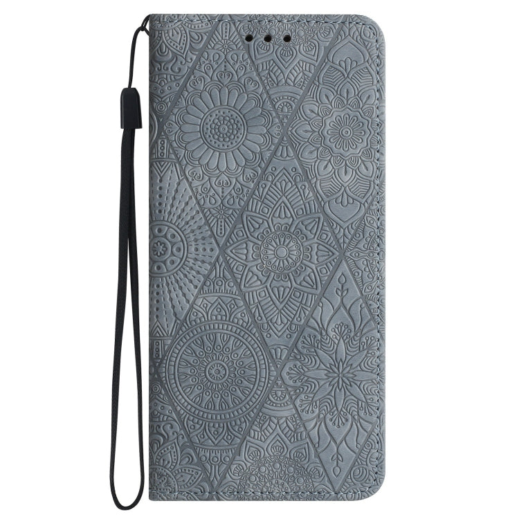 For Xiaomi Poco X4 Pro 5G Ethnic Embossed Adsorption Leather Phone Case(Grey) - Poco X4 Pro 5G Cases by buy2fix | Online Shopping UK | buy2fix