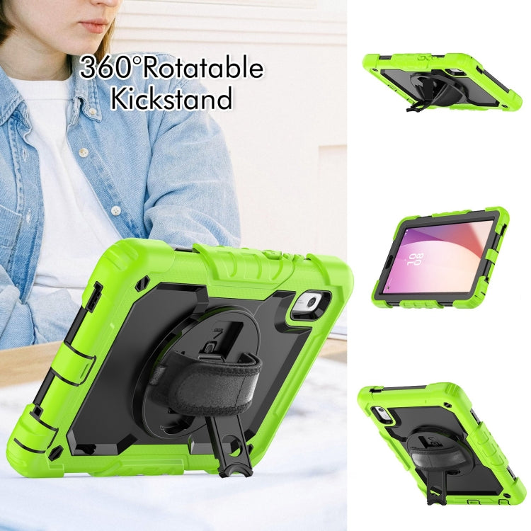 For Lenovo Tab M9 Silicone Hybrid PC Tablet Case with Shoulder Strap(Yellow Green) - For Lenovo by buy2fix | Online Shopping UK | buy2fix