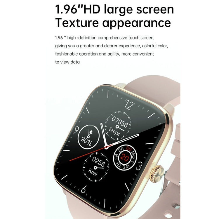 T20 1.96 inch IP67 Waterproof Silicone Band Smart Watch, Supports Dual-mode Bluetooth Call / Heart Rate Monitoring(Gold) - Smart Watches by buy2fix | Online Shopping UK | buy2fix