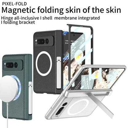 For Google Pixel Fold GKK Integrated Magsafe Fold Hinge Full Coverage Leather Phone Case with Holder(Black) - Google Cases by GKK | Online Shopping UK | buy2fix