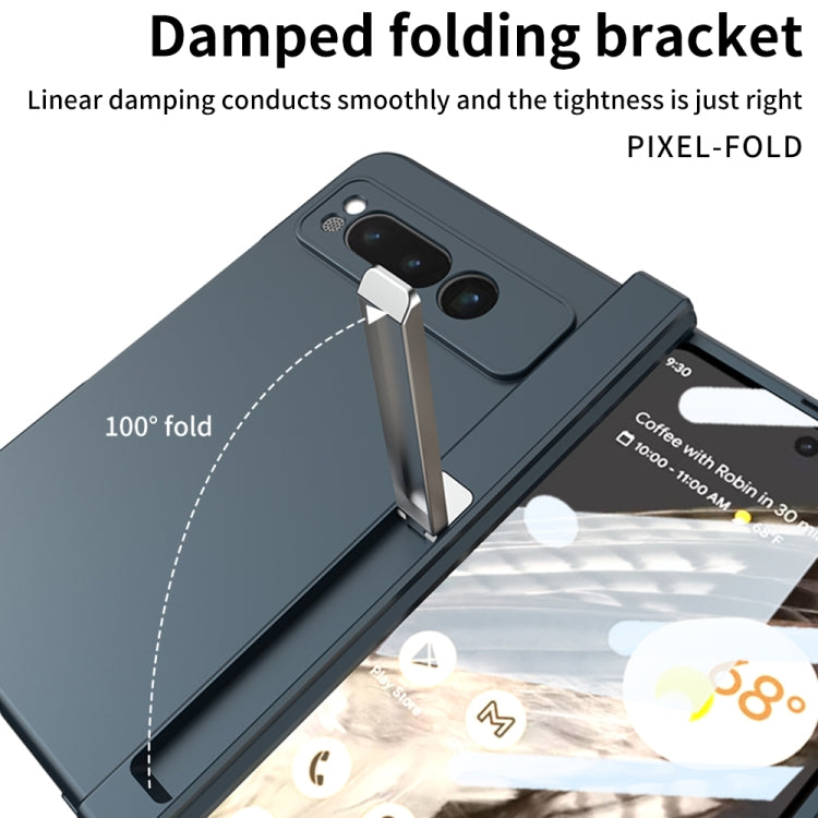 For Google Pixel Fold GKK Integrated Fold Hinge Full Coverage Phone Case with Holder(White) - Google Cases by GKK | Online Shopping UK | buy2fix