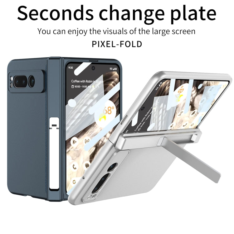 For Google Pixel Fold GKK Integrated Fold Hinge Full Coverage Phone Case with Holder(White) - Google Cases by GKK | Online Shopping UK | buy2fix