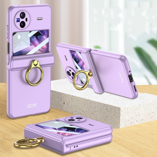 For vivo X Flip GKK Hinged Flip Phone Case with Ring Holder(Purple) - vivo Cases by GKK | Online Shopping UK | buy2fix