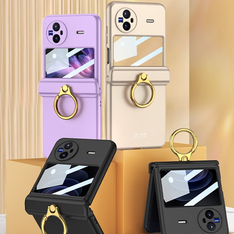 For vivo X Flip GKK Hinged Flip Phone Case with Ring Holder(Purple) - vivo Cases by GKK | Online Shopping UK | buy2fix