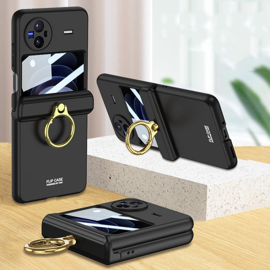 For vivo X Flip GKK Hinged Flip Phone Case with Ring Holder(Black) - vivo Cases by GKK | Online Shopping UK | buy2fix