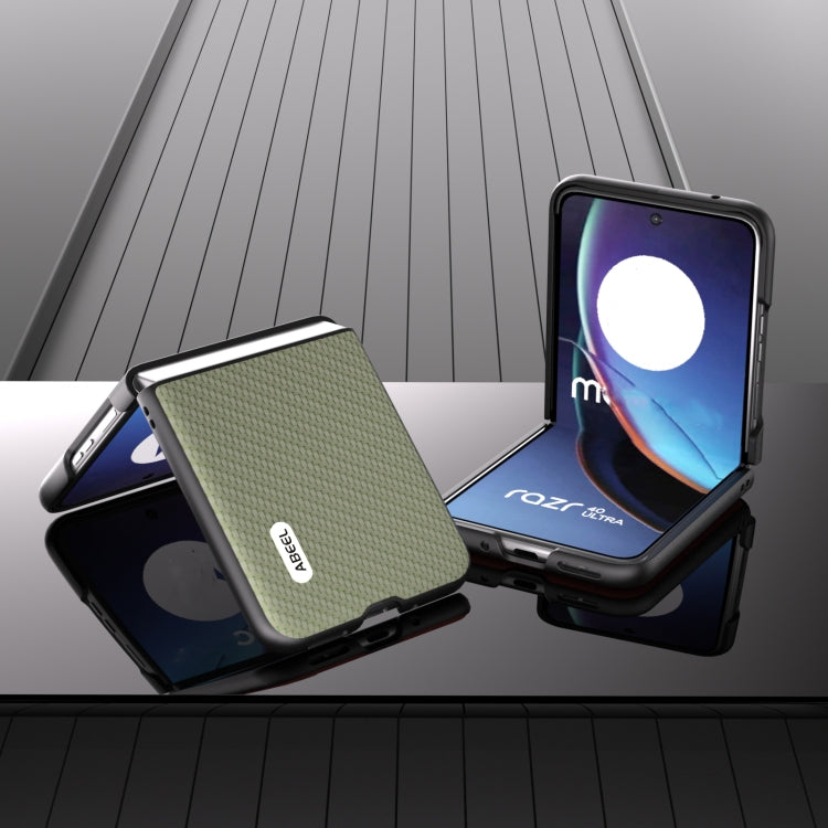 For Motorola Razr 40 Ultra ABEEL Carbon Fiber Texture Protective Phone Case(Green) - Motorola Cases by buy2fix | Online Shopping UK | buy2fix