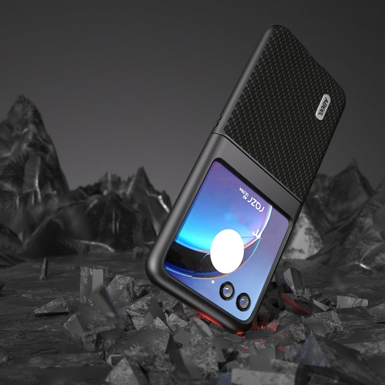 For Motorola Razr 40 Ultra ABEEL Carbon Fiber Texture Protective Phone Case(Black) - Motorola Cases by buy2fix | Online Shopping UK | buy2fix