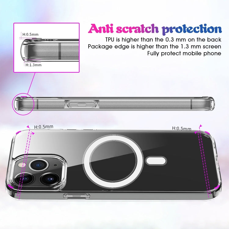 For iPhone 15 MagSafe Clear Acrylic PC +TPU Phone Case(Transparent) - iPhone 15 Cases by buy2fix | Online Shopping UK | buy2fix