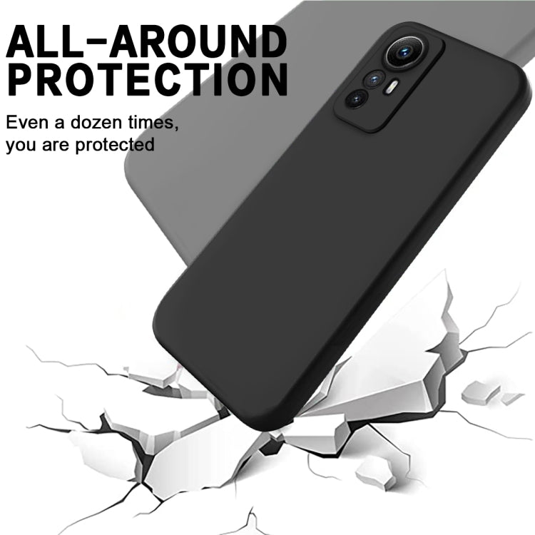 For Xiaomi Redmi Note 12S 4G Pure Color Liquid Silicone Shockproof Phone Case(Black) - Xiaomi Cases by buy2fix | Online Shopping UK | buy2fix