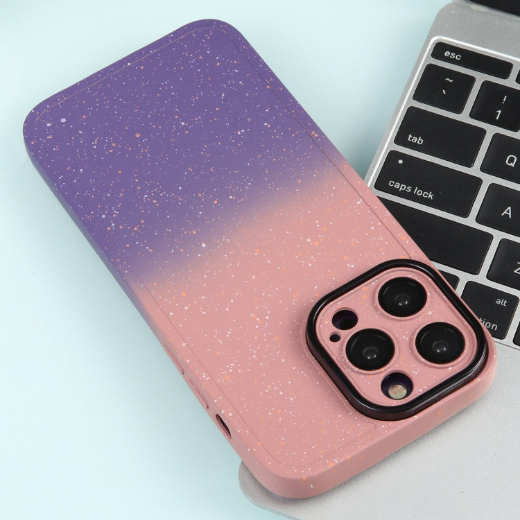 For iPhone 13 Gradient Starry Silicone Phone Case with Lens Film(Pink Purple) - iPhone 13 Cases by buy2fix | Online Shopping UK | buy2fix