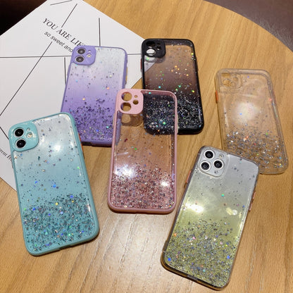 For iPhone 14 Pro Max Starry Gradient Glitter Powder TPU Phone Case(Purple) - iPhone 14 Pro Max Cases by buy2fix | Online Shopping UK | buy2fix