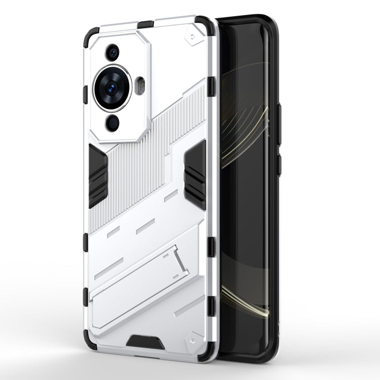 For Huawei nova 11 Pro 4G Punk Armor 2 in 1 PC + TPU Phone Case with Holder(White) - Huawei Cases by buy2fix | Online Shopping UK | buy2fix