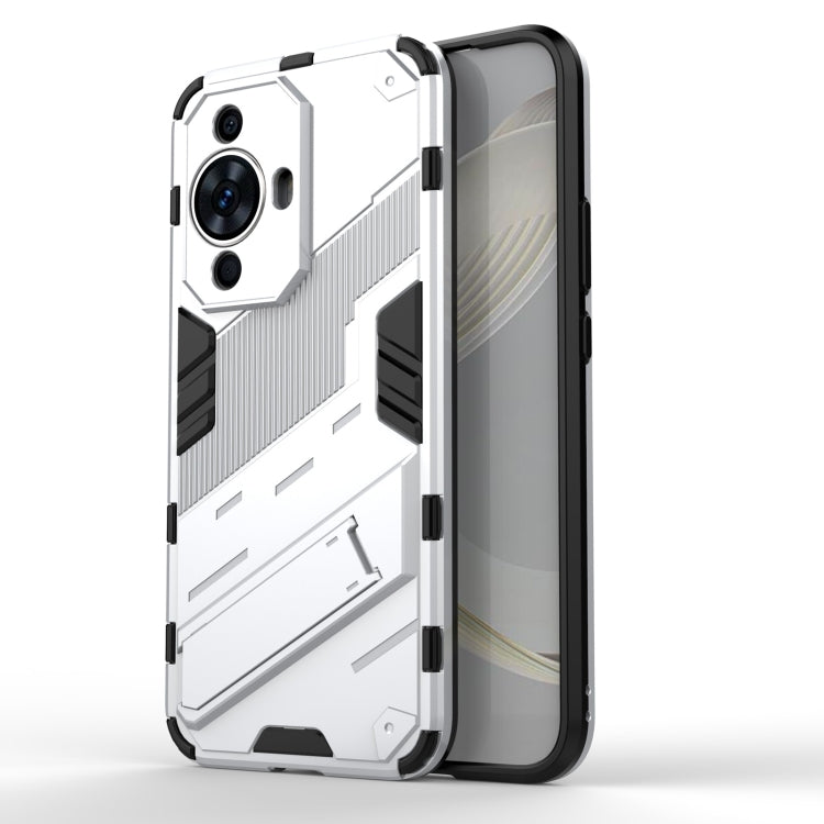For Huawei nova 11 4G Punk Armor 2 in 1 PC + TPU Phone Case with Holder(White) - Huawei Cases by buy2fix | Online Shopping UK | buy2fix