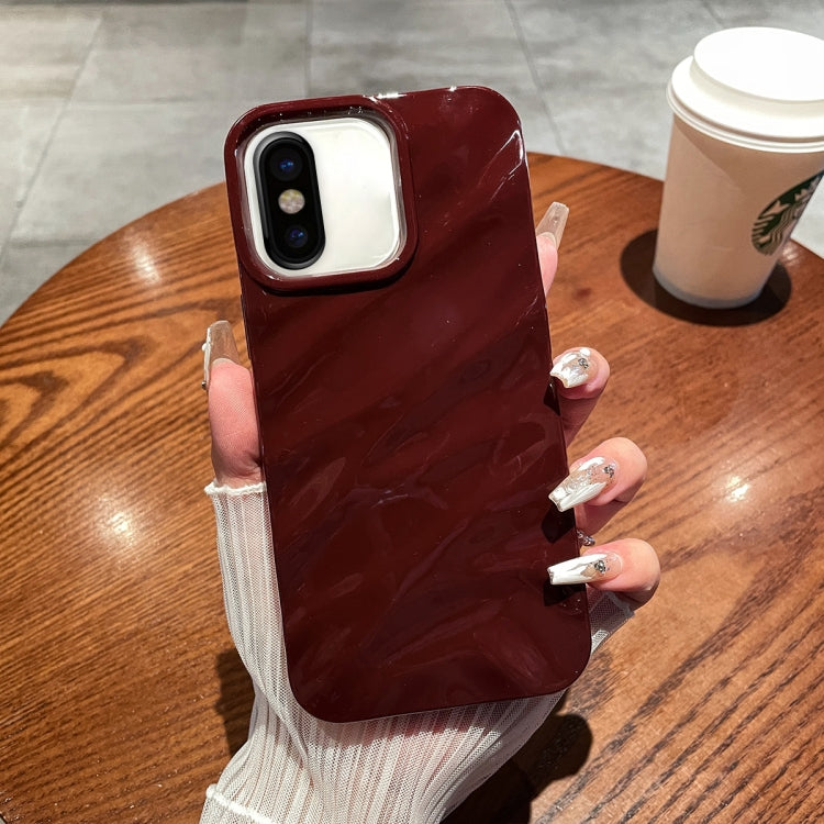 For iPhone X / XS Solid Color Wave Texture TPU Phone Case(Wine Red) - More iPhone Cases by buy2fix | Online Shopping UK | buy2fix