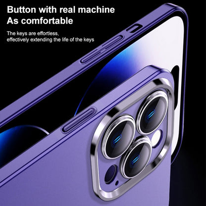For iPhone 14 Pro Frosted Metal Material Phone Case with Lens Protection(Grey) - iPhone 14 Pro Cases by buy2fix | Online Shopping UK | buy2fix
