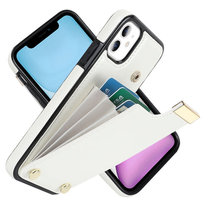 For iPhone 11 Metal Buckle Card Slots Phone Case(White) - iPhone 11 Cases by buy2fix | Online Shopping UK | buy2fix