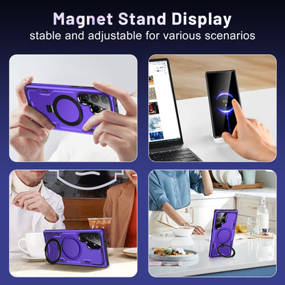 For Samsung Galaxy S23 Ultra 5G Patronus MagSafe Magnetic Holder Phone Case(Purple) - Galaxy S23 Ultra 5G Cases by buy2fix | Online Shopping UK | buy2fix