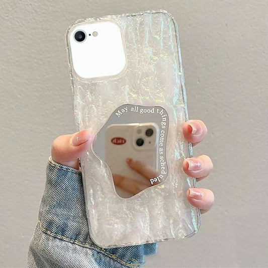 For iPhone SE 2022 /2020 / 8 / 7 Embossed Rock Texture Mirror TPU Phone Case(Translucent) - iPhone SE 2022 / 2020 / 8 / 7 Cases by buy2fix | Online Shopping UK | buy2fix