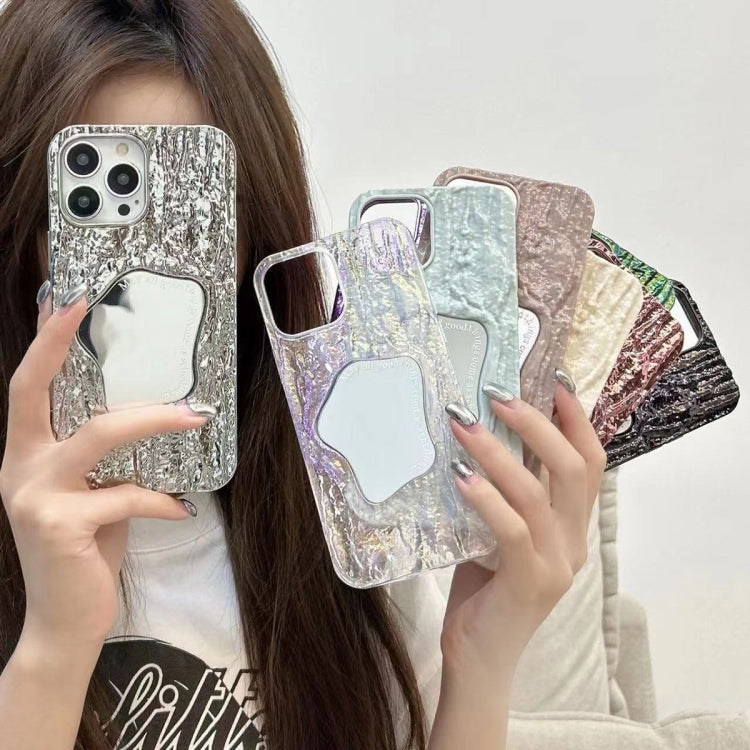 For iPhone 11 Embossed Rock Texture Mirror TPU Phone Case(Space Silver) - iPhone 11 Cases by buy2fix | Online Shopping UK | buy2fix