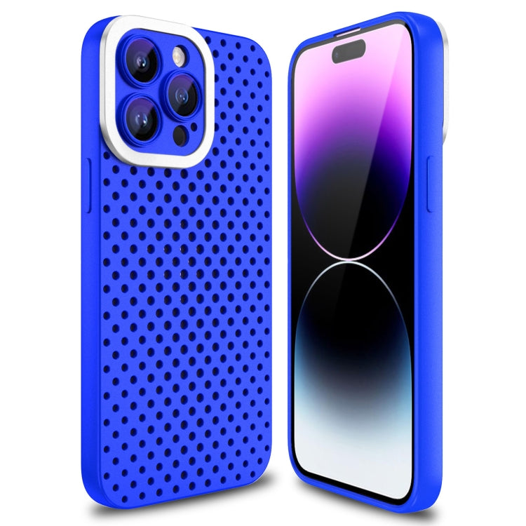 For iPhone 14 Pro Hollow Heat Dissipation TPU Phone Case(Blue) - iPhone 14 Pro Cases by buy2fix | Online Shopping UK | buy2fix