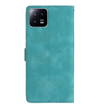 For Xiaomi 13 Flower Butterfly Embossing Pattern Leather Phone Case(Sky Blue) - 13 Cases by buy2fix | Online Shopping UK | buy2fix