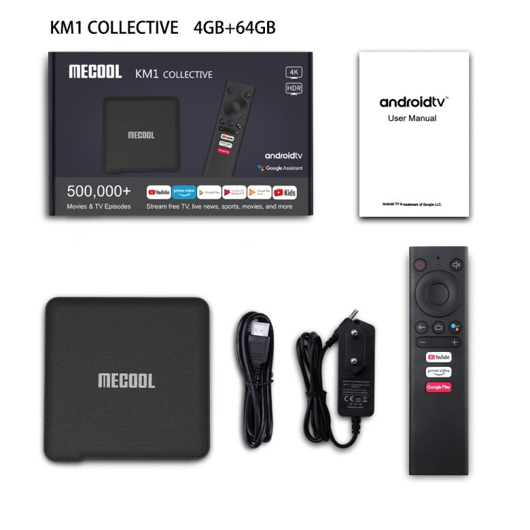 MECOOL KM1 4K Ultra HD Smart Android 9.0 Amlogic S905X3 TV Box with Remote Controller, 4GB+64GB, Support Dual Band WiFi 2T2R/HDMI/TF Card/LAN, US Plug - Consumer Electronics by MECOOL | Online Shopping UK | buy2fix