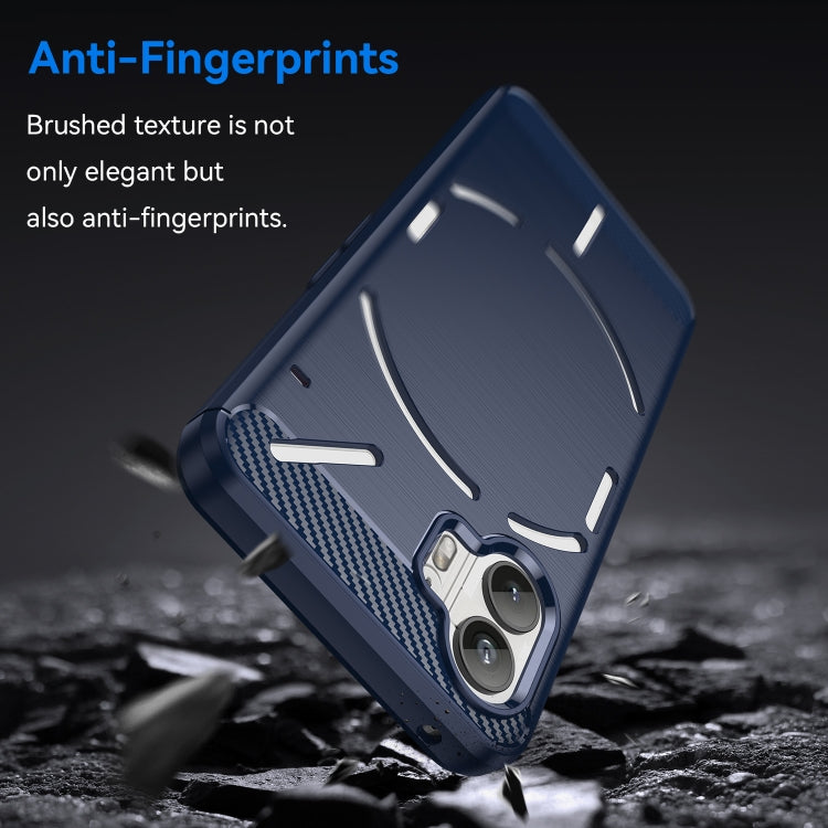 For Nothing Phone 2 Brushed Texture Carbon Fiber TPU Phone Case(Blue) - More Brand by buy2fix | Online Shopping UK | buy2fix