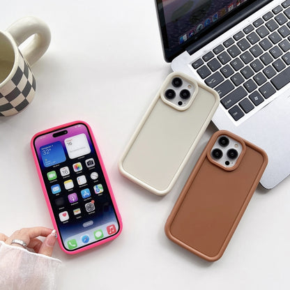 For iPhone XR Shockproof Frame Frosted TPU Phone Case(Beige) - More iPhone Cases by buy2fix | Online Shopping UK | buy2fix