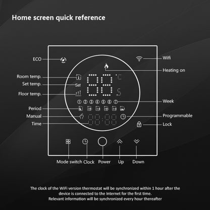 BHT-008GAL 95-240V AC 5A Smart Home Water Heating LED Thermostat Without WiFi(White) - Thermostat & Thermometer by buy2fix | Online Shopping UK | buy2fix