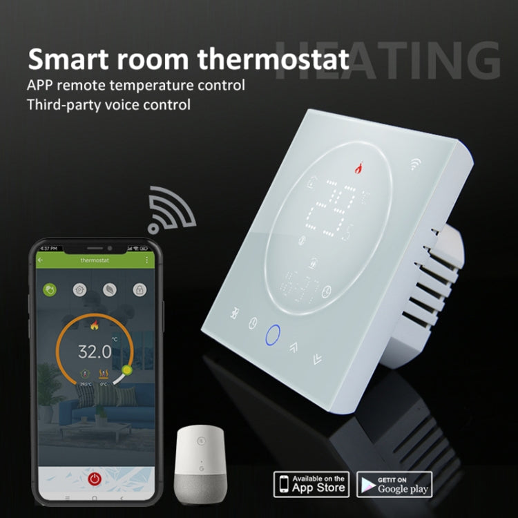 BHT-008GCLW 95-240V AC 5A Smart Home Boiler Heating LED Thermostat With WiFi(White) - Thermostat & Thermometer by buy2fix | Online Shopping UK | buy2fix