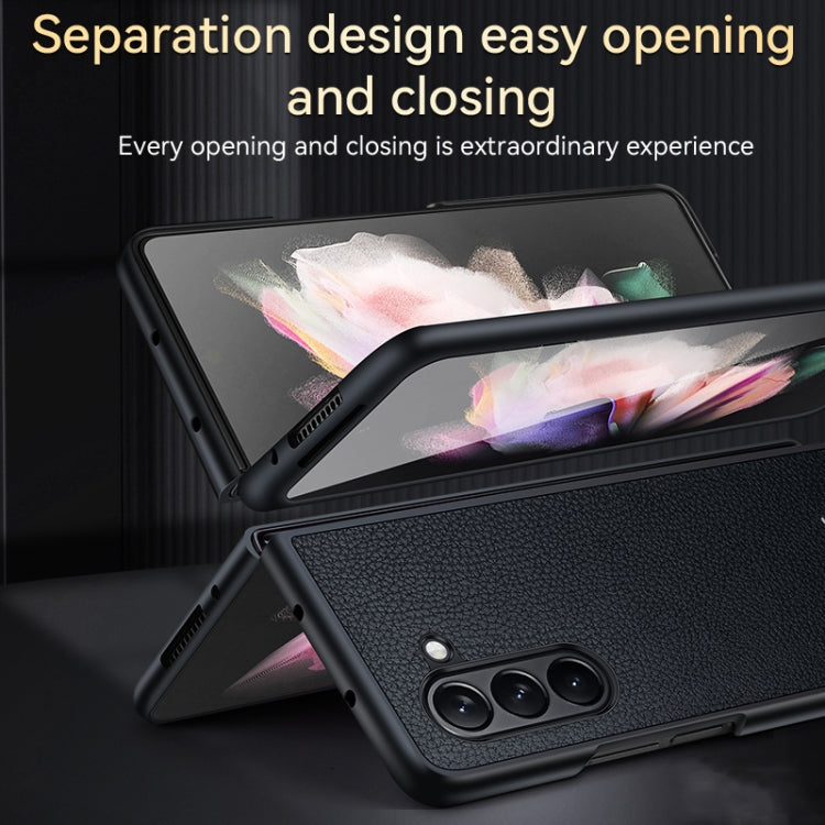 For Samsung Galaxy Z Fold5 SULADA Shockproof TPU + Litchi Texture Leather Phone Case(Orange) - Galaxy Z Fold5 Cases by SULADA | Online Shopping UK | buy2fix