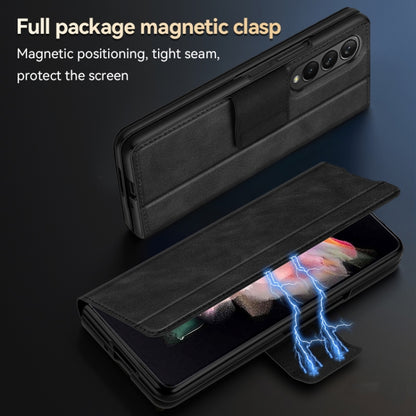 For Samsung Galaxy Z Fold2 / W21 SULADA All-inclusive Magnetic Snap Flip Leather Phone Case(Black) - Galaxy Phone Cases by SULADA | Online Shopping UK | buy2fix