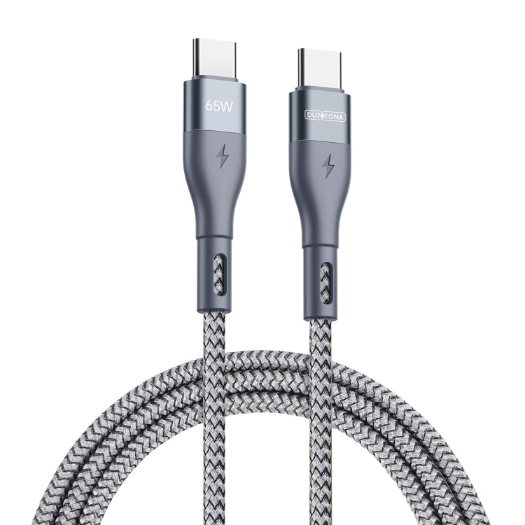 DUZZONA A2 PD 65W USB-C / Type-C to Type-C Fast Charging Data Cable, Length:2m(Grey) - USB-C & Type-C Cable by DUZZONA | Online Shopping UK | buy2fix