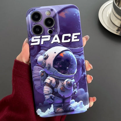 For iPhone 13 Pro Painted Pattern Precise Hole PC Phone Case(Purple Astronaut) - iPhone 13 Pro Cases by buy2fix | Online Shopping UK | buy2fix