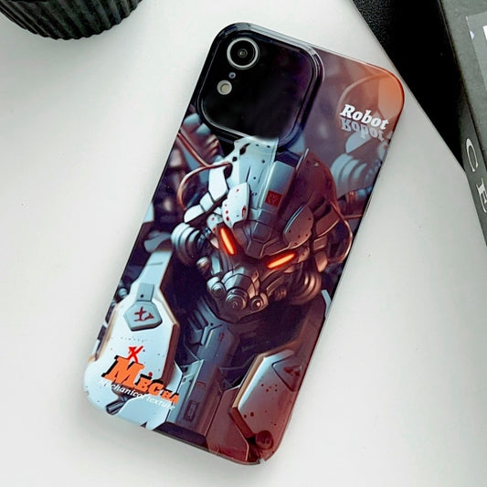 For iPhone XR Painted Pattern Precise Hole PC Phone Case(Orange Robot) - More iPhone Cases by buy2fix | Online Shopping UK | buy2fix